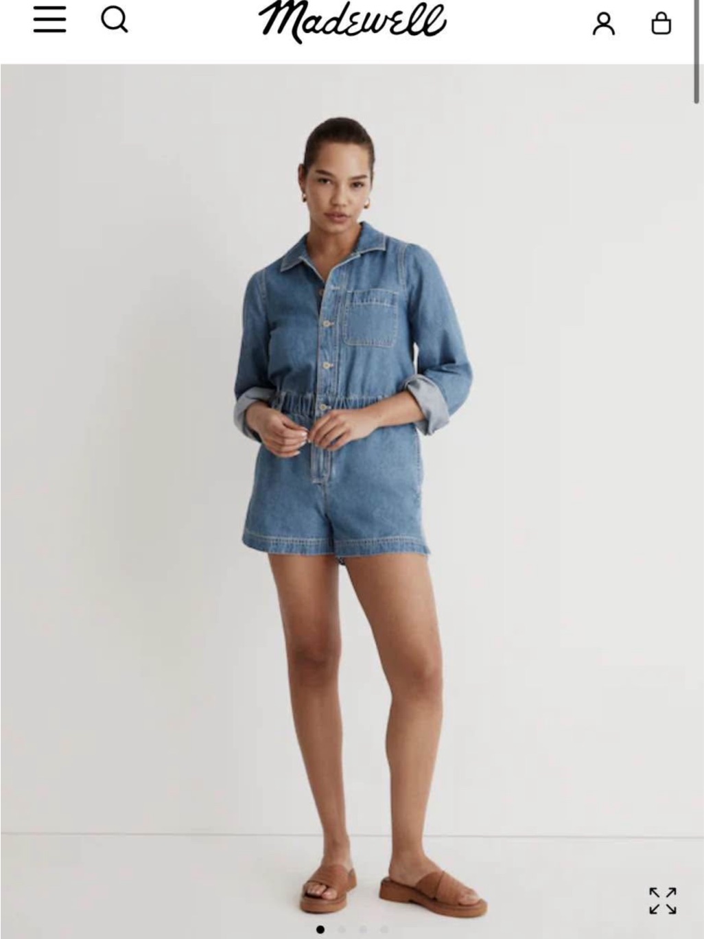 Madewell Light Blue Denim Short Romper